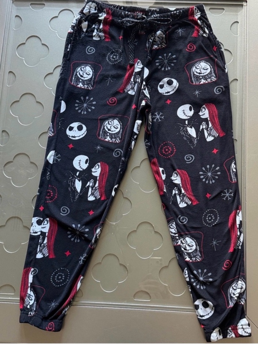 DISNEY THE NIGHTMARE BEFORE CHRISTMAS Cozy Fleece Joggers Pajama Pant Womens S